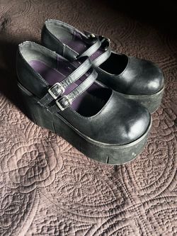 Demonia Black Platform Mary Jane Shoes Size 8