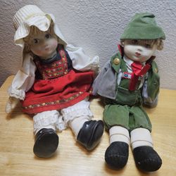 Girl and Boy Vintage German Dolls