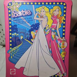Vintage Barbie Mattel Storage Box Trunk And Accessory 