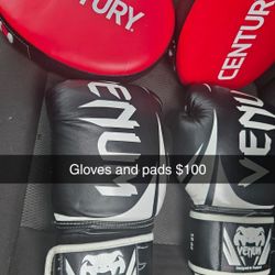 Gloves And Pads Good Condition $10