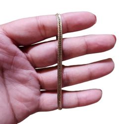 Vintage Gold Toned Corrugated Omega Bracelet