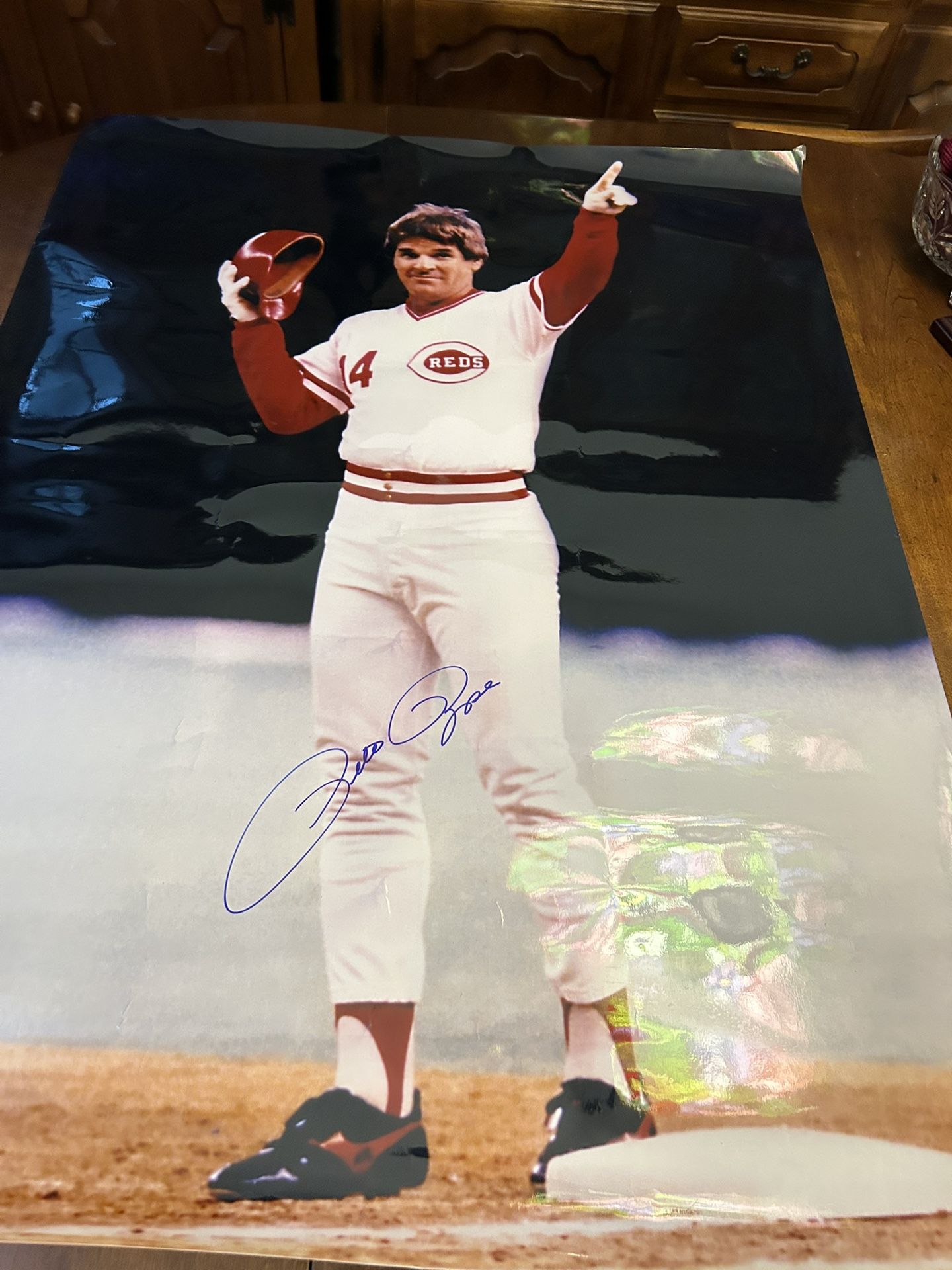 Pete Rose signed Cincinnati Reds Photo30”x40”Poster