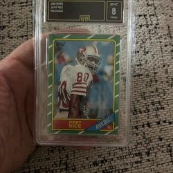 1986 Topps, Jerry Rice Rookie Card Mt 8