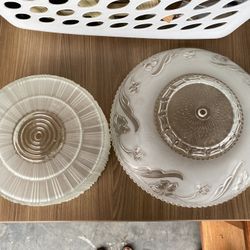Group Of 3 Cut Glass Retro Light Covers 