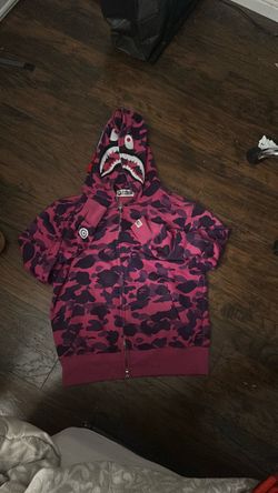 BAPE Shark Full-Zip Hoodie Pink Camo