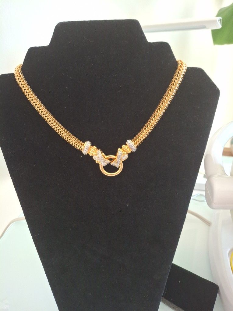 Two-tone X Accent Necklace