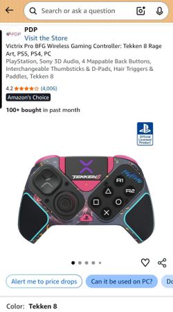 Victrix Pro BFG Wireless Gaming Controller: Tekken 8 Rage Art, PS5, PS4, PC