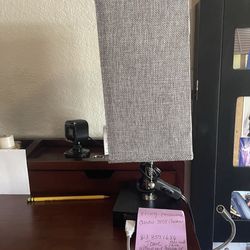 2 grey USB pot lamp