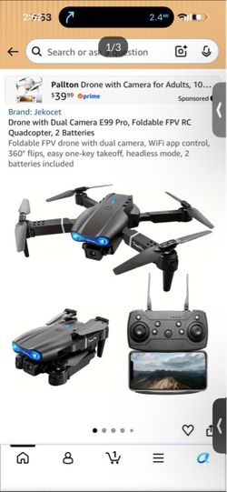 Jekocet E99 Pro Foldable FPV RC Drone with Dual Camera