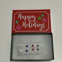 New 4  Sets Of Earrings Different Color Stones