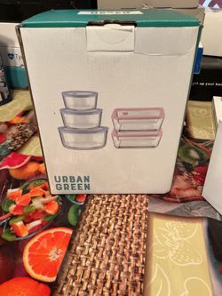 Urban green glass food container