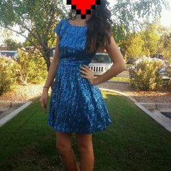 Blue Sequin Dress 