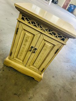 Small white vintage side dresser with storage