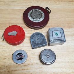 6 Vintage Tape Measures 