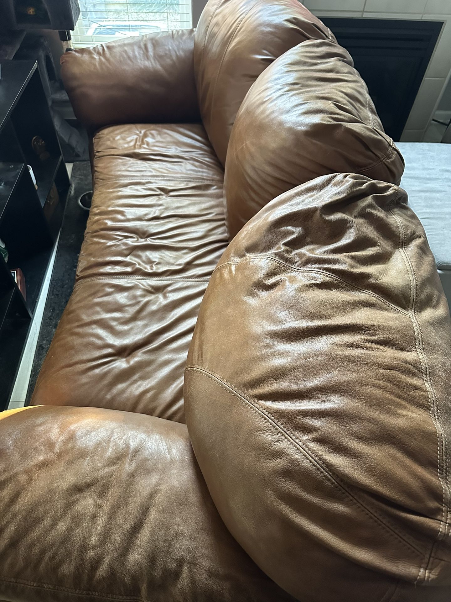 Brown Leather Couch