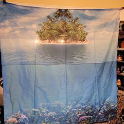 New Scenic Beach Island Shower Curtain Paradise Island
