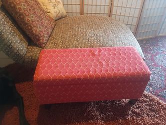 Red/ orange ottoman with storage