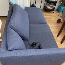 L-shaped Blue Sofa