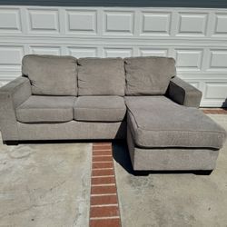 Gray Sectional Sofa with Reversible Chaise Lounge – $225 (OBO)
