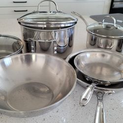 Calphalon Stainless Steel Kitchen Cookware 11-Piece (Pots, Pans, and Lids) Set