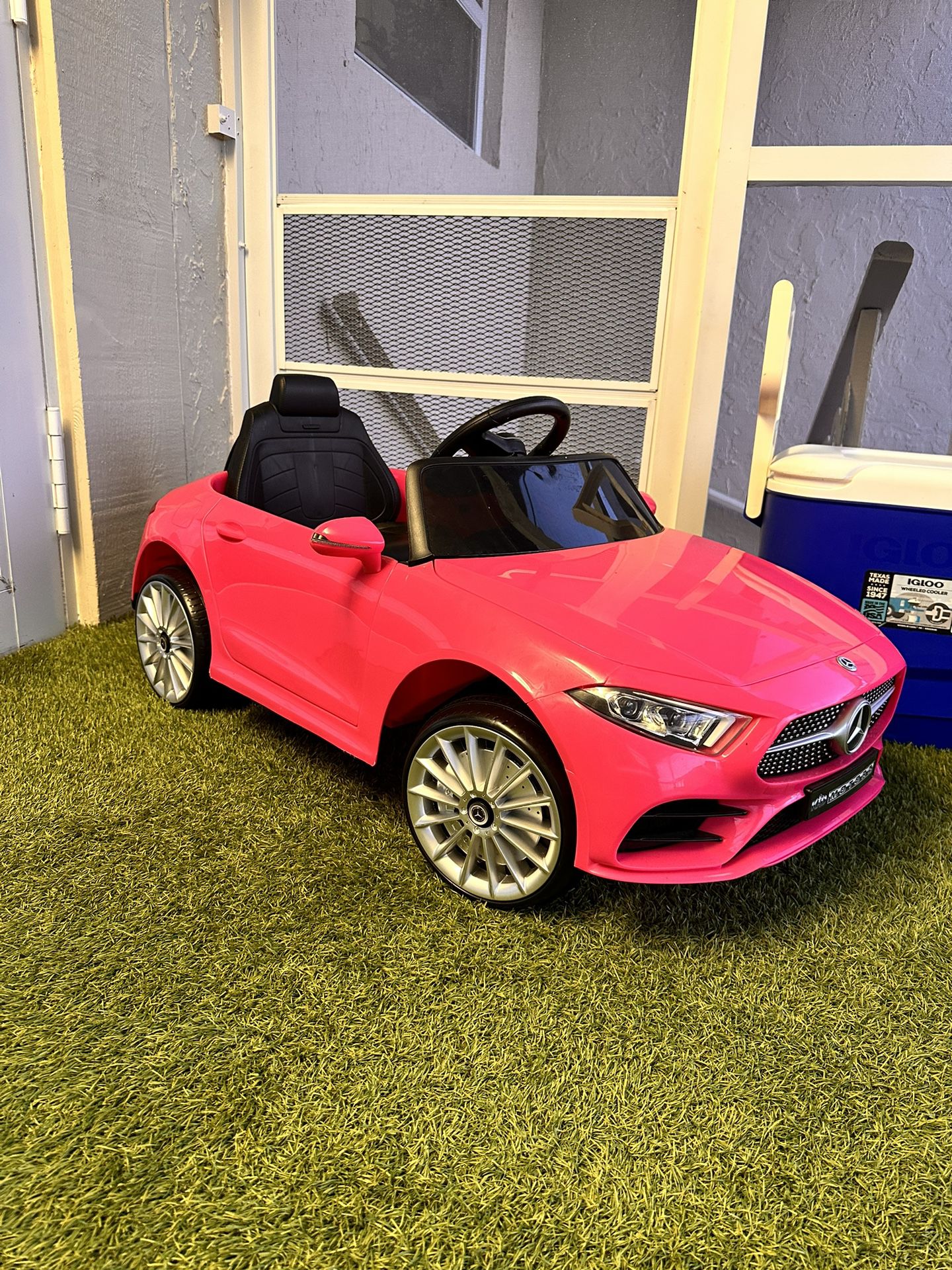 Pink Mercedes Electric Car