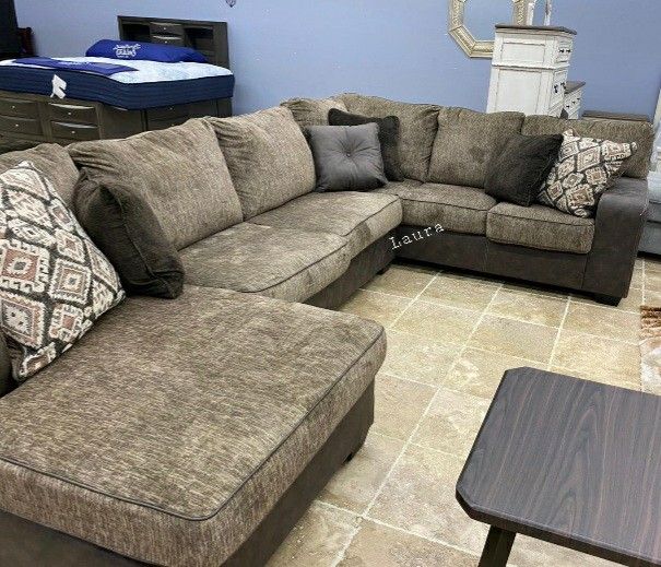 🌲same DAY delivery & free delivery 💠 Abalone Chocolate LAF Sectional 💠