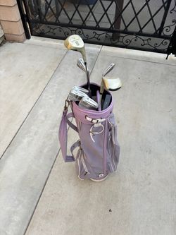 Vintage Women's Golf Club Set with Golf Bag – Pink & Purple