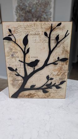 Vintage Style Bird and Tree Branch Wall Art