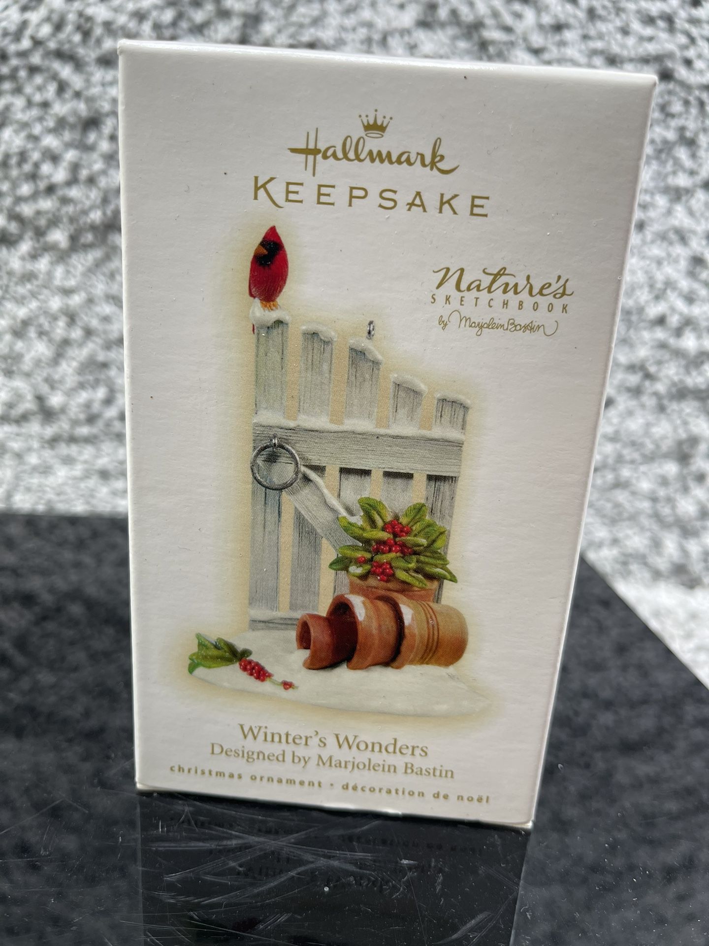 Hallmark Keepsake Winters Wonders Marjolein Bastin Cardinal Flower Pots 2009