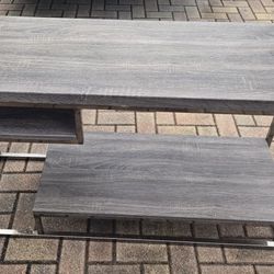 Steve Silver Lucia Sofa Table w/Nickel Accents Grey Finish Coffee Contemporary 