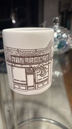 Starbucks limited edition storefront sketch ceramic mug