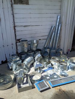 Large Lot of HVAC Sheet Metal Duct Fittings and more