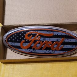Ford 9" American Flag Oval Front Grill or Tailgate Emblem ( 2005-2014 )