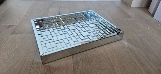 Silver Mirrored Mosaic Decorative Tray