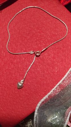 Silver Drop Heart Ankle Bracelet - $15 OBO