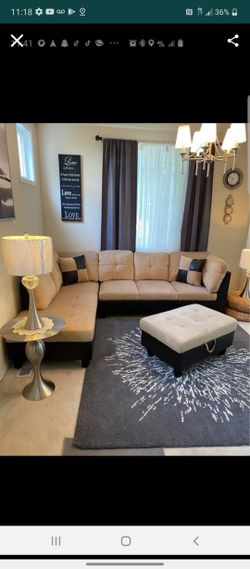 Sectional and ottoman