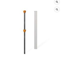 4ft Tall (1 Post) No Dig WamBam Finishing Post with Steel Pipe Anchor Kit, Permanent White Vinyl Post for Nantucket, Sturbridge, and Westport Fence an