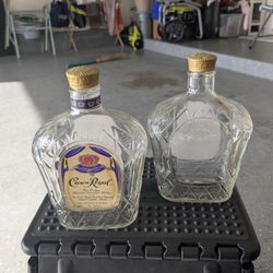 2 Crown Royal Canadian Whiskey Glass Bottle 750 mL w Cap Empty Clean. Count 2. Condition As Shown In Photos