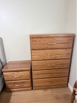 Solid Wood Tall Dresser & Night Stand