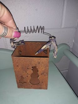 Cute primitive rustic tin