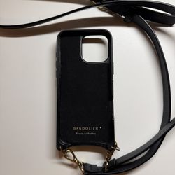 Bandolier “Hailey” Black Leather Crossbody iPhone Case for iPhone 16 Pro Max 