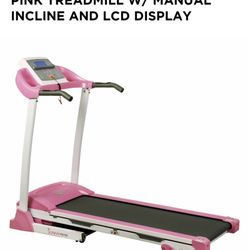 Sunny - Pink Treadmill w/ Manual Incline And LCD Display