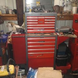 2 Piece Drawer Set Craftsman Toolbox With Side Extension Shelf Plus Cabinet