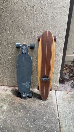 2 Skate longboards Arbor 42” and Sector 9 36” with gullwing trucks