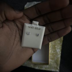 Real 14K Gold Stud Earrings – Never Worn