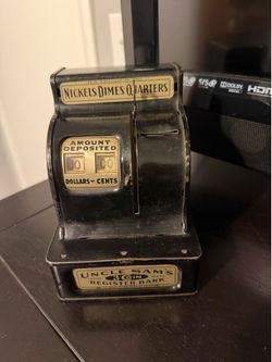 Vintage Uncle Sam's 3 Coin Register Bank