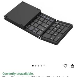 Foldable Bluetooth Keyboard, Foldable Wireless Portable Keyboard with Numeric Keypad, USB-C Rechargeable for iOS, Android, Windows System Laptop Table