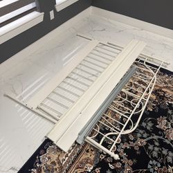Box Spring & ikea leirvik white metal queen bed frame NO MATRESS 