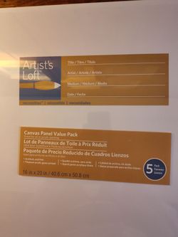 Artist Loft canvas panel pack. 16 x 20, contains five pieces.