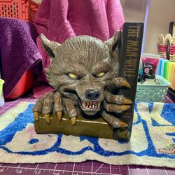 Wolf Man Book End Bust Sculpture 